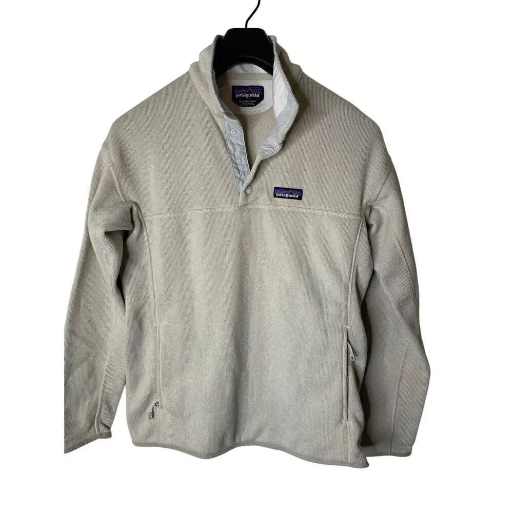 Patagonia Better Sweater Marsupial Pullover Fleece off white women's medium